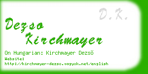 dezso kirchmayer business card